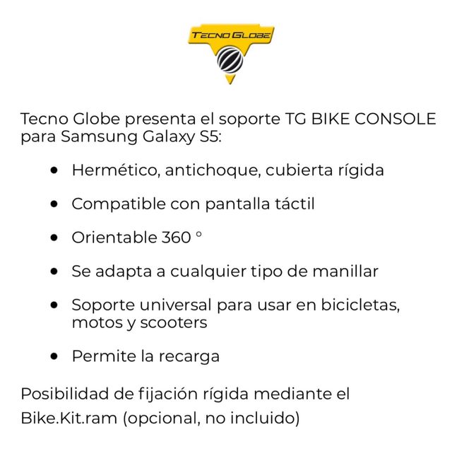 Soporte Galaxy S5 Tecno Globe - Moto, bici
