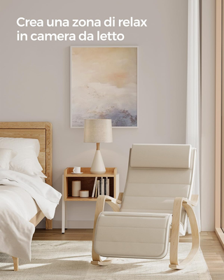 Sedia a Dondolo con Braccioli in Legno di Betulla,