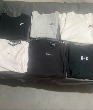 6 Camisetas Nike, Champion, Under Armour - Talla M