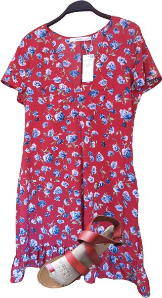 Vestido rojo floral Women's Secret M