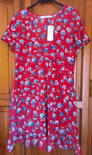 Vestido rojo floral Women's Secret M