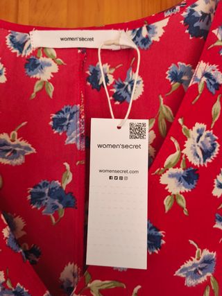 Vestido rojo floral Women's Secret M