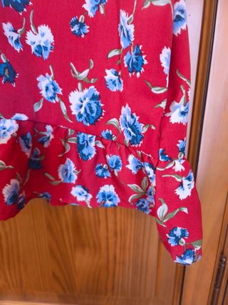 Vestido rojo floral Women's Secret M