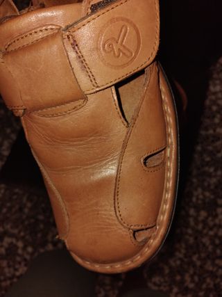 Chanclas piel marrón