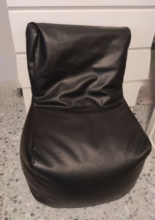 Puff negro polipiel - Asiento cómodo