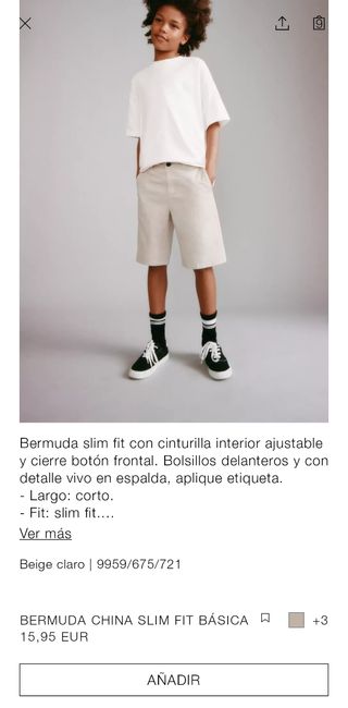 Bermuda niño beige 7-8 años