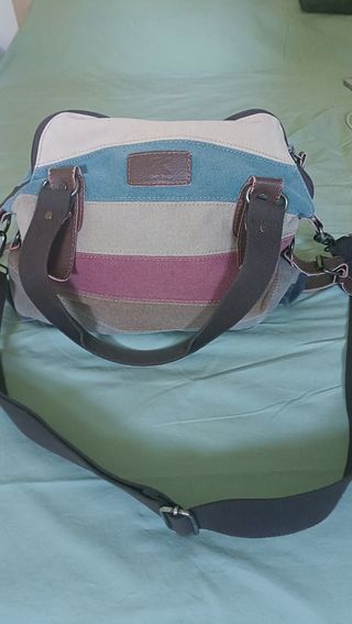 Borsa a tracolla - Tela e pelle