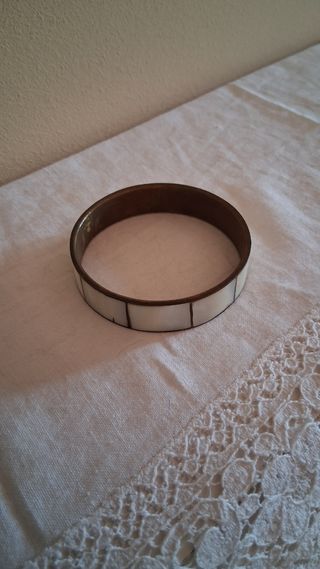 Bracciale vintage ottone avorio
