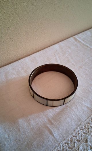 Bracciale vintage ottone avorio