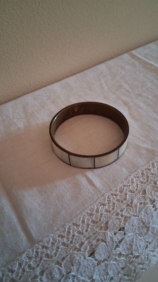 Bracciale vintage ottone avorio