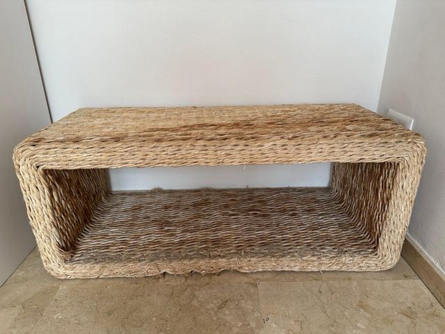 set di sedute in vimini con cuscino