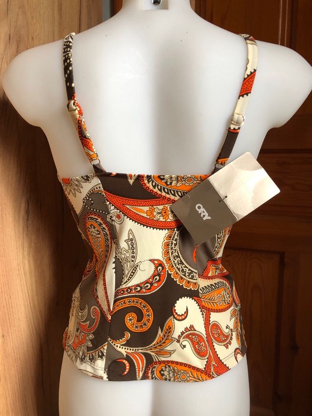 Tankini marrón y naranja