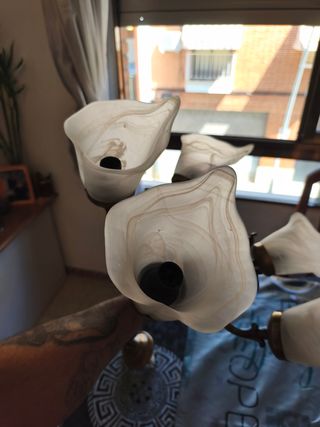 Lampara techo 5 brazos dorada