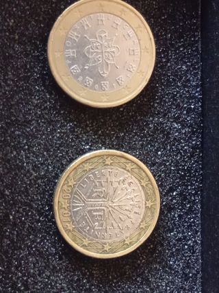 2 Monedas valiosas de 1 euro Francia 2001