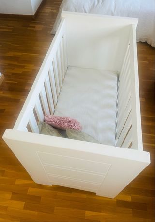 Cuna bebé madera blanca