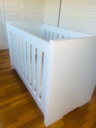 Cuna bebé madera blanca