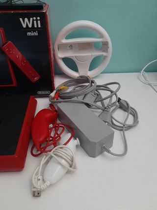 Wii mini Nintendo rossa + accessori