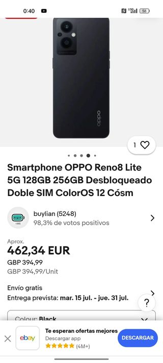 Oppo Reno8 Lite 5G 128 GB