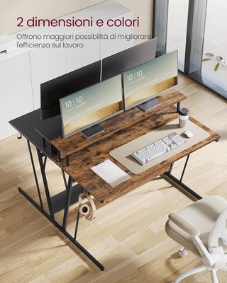 Scrivania da Gaming con Luci LED e Prese di Corren