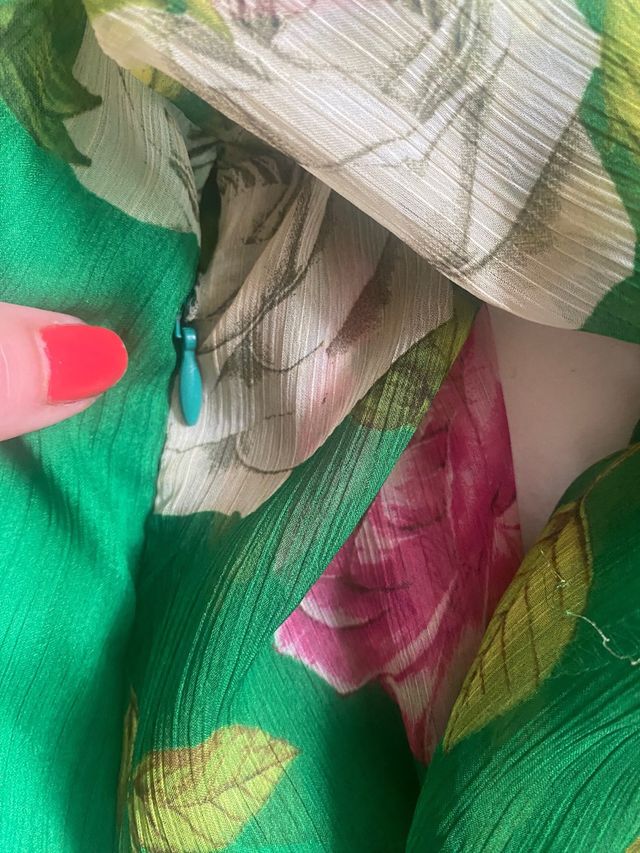 Vestido Zara flores verde