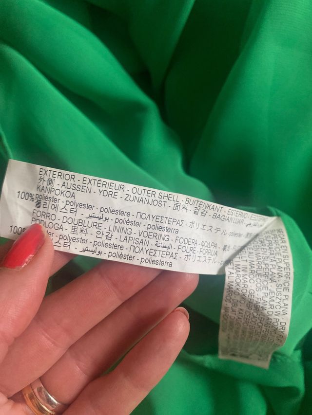 Vestido Zara flores verde