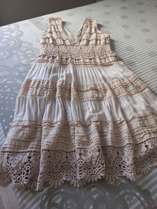 Vestido ibicenco beige
