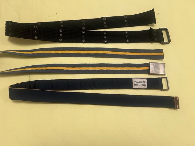 3 Cinturones Pull&Bear - Negro/Amarillo