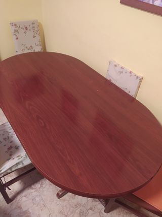 Mesa comedor ovalada extensible 6 sillas