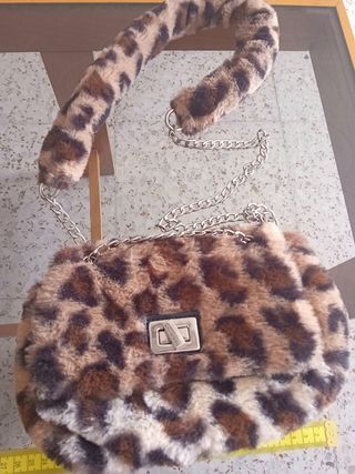 Bolso marrón leopardo peluche