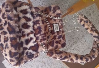 Bolso marrón leopardo peluche
