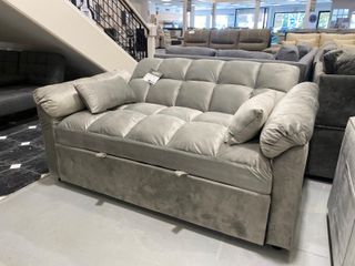 Sofá económico de terciopelo con respaldo útil