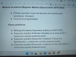 Supuestos practicos de oposiciones de Ed. Física 