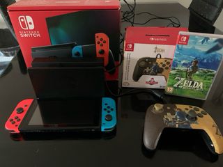 Nintendo Switch Roja y Azul +Zelda+Mando de zelda