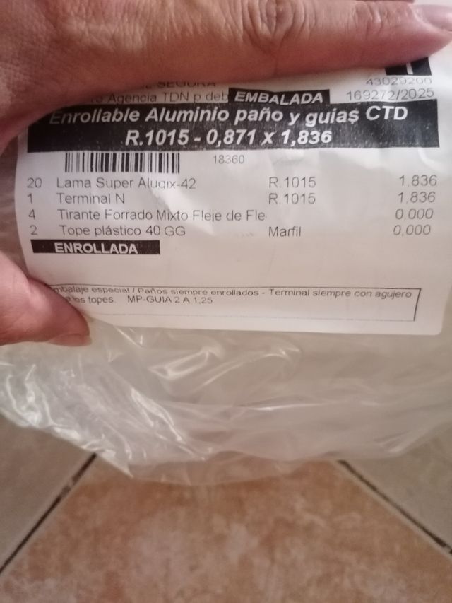 Persiana aluminio R.1015 - Nueva