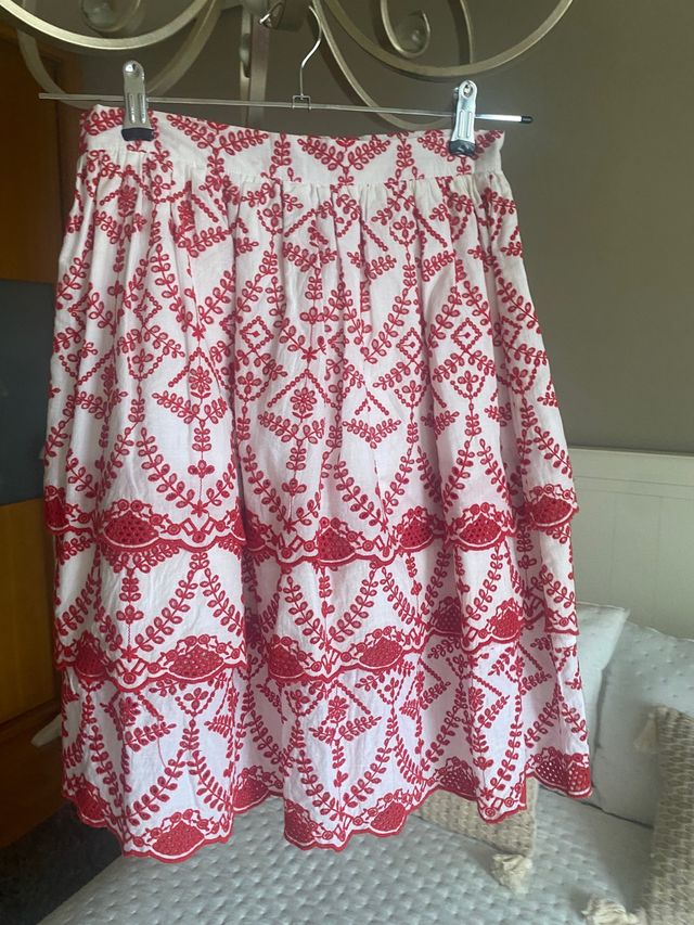 Falda Pati Conde - Roja y Blanca