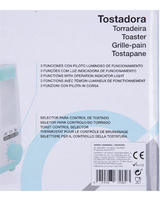 Tostadora Dcook 4 ranuras - Blanca/Turquesa