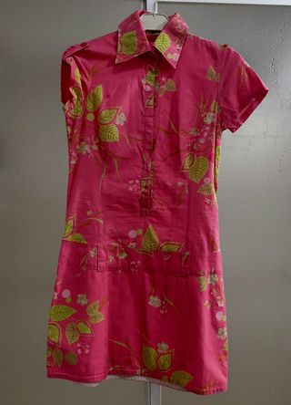 Vestido flores rosa talla S