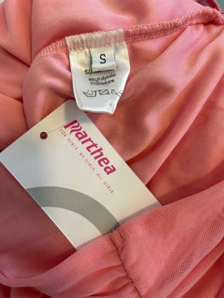 Vestido rosa cut-out manga larga talla XS-S