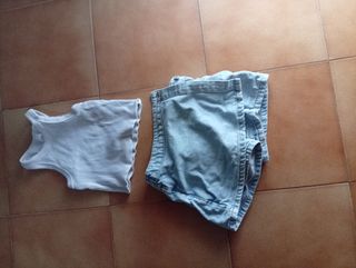 Conjunto top y shorts denim