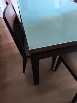 Mesa comedor 6 sillas - Tabaco