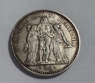 Moneda Antigua Francia 1968. 
10 Francos Plata