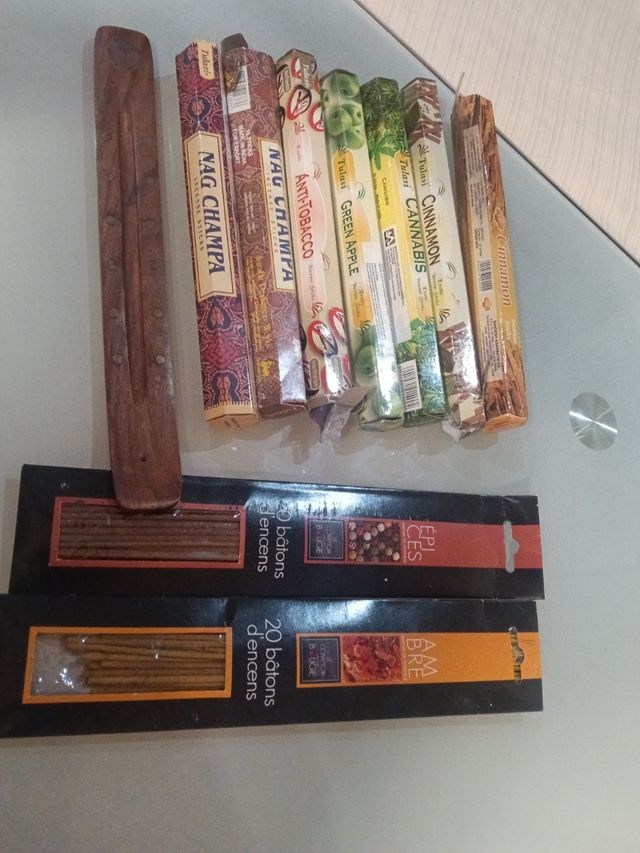 Pack Quemador incienso artesanal+9 paquetes incl