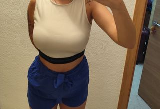 Top blanco Stradivarius talla S