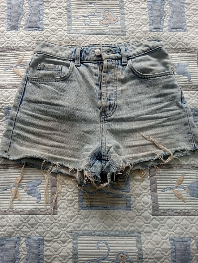 Shorts Zara - Vaqueros claros talla S