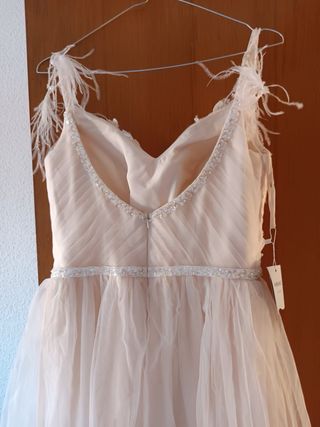 Vestido beige Missac fiesta