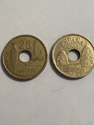 Moneda 25 Ptas Melilla 1997