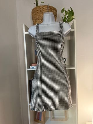 Vestido corto cuadros Vichy Pull&Bear talla S