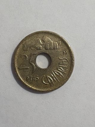 2 Monedas 25 Ptas Canarias 1994