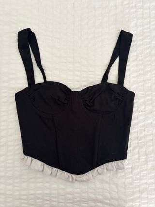 Top negro estilo corset