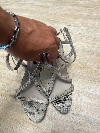 Sandali tacco beige serpente tg 37